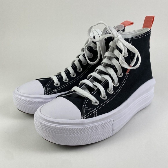 Converse All Star Move Hi Platform Sneakers Black/Pink Kids Size 6 Brand New - Picture 7 of 16